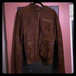 Brown Suede Men’s Jacket - Classic Zip Front